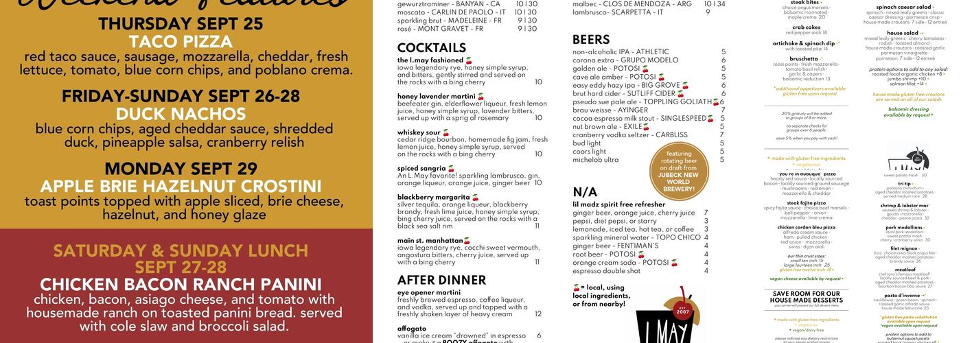 L.May Eatery Menu