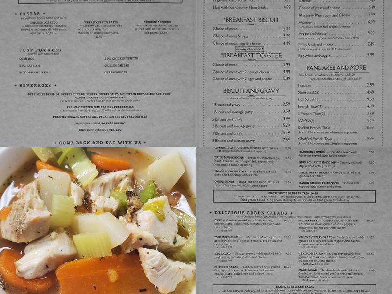 Grumpy's Getaway Menu