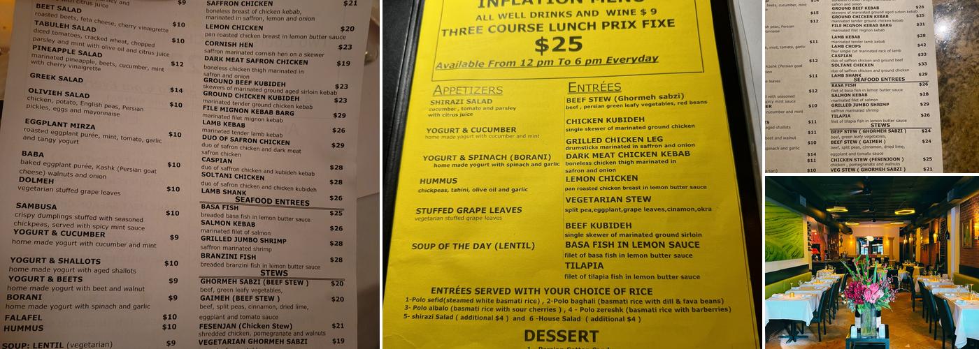 Persepolis Menu