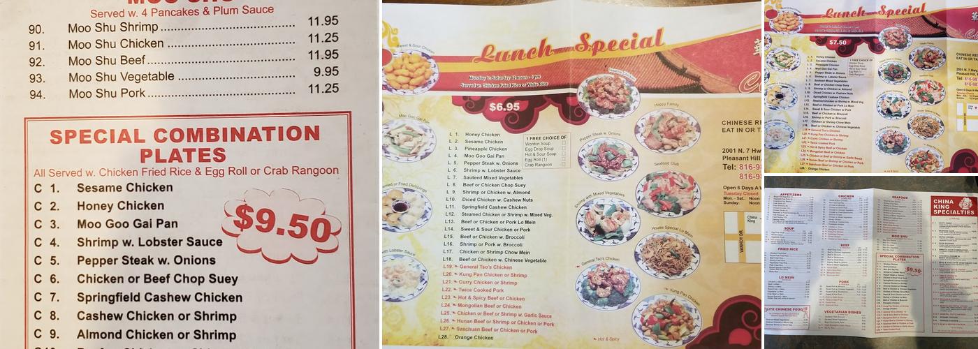 China King Menu