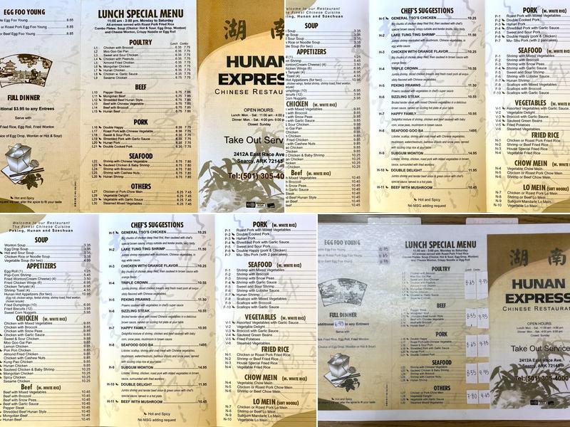 Hunan Express Menu