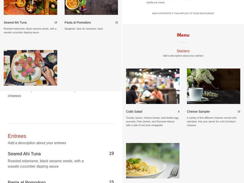 Kiosko Restaurant Menu
