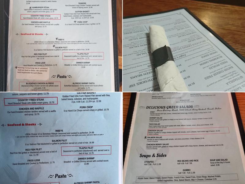 Angie's Hideaway Menu