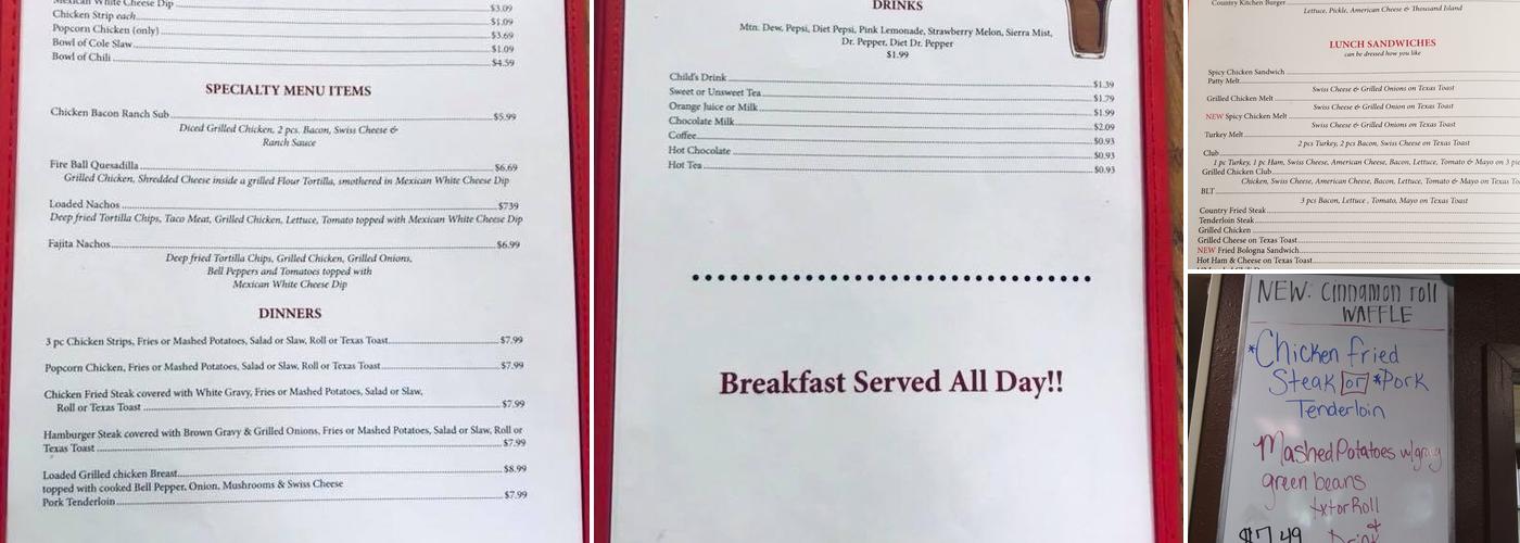 Country Kitchen Menu
