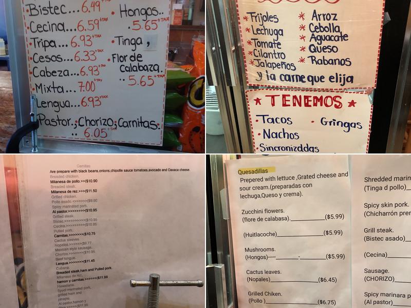 Sin Dulce Menu