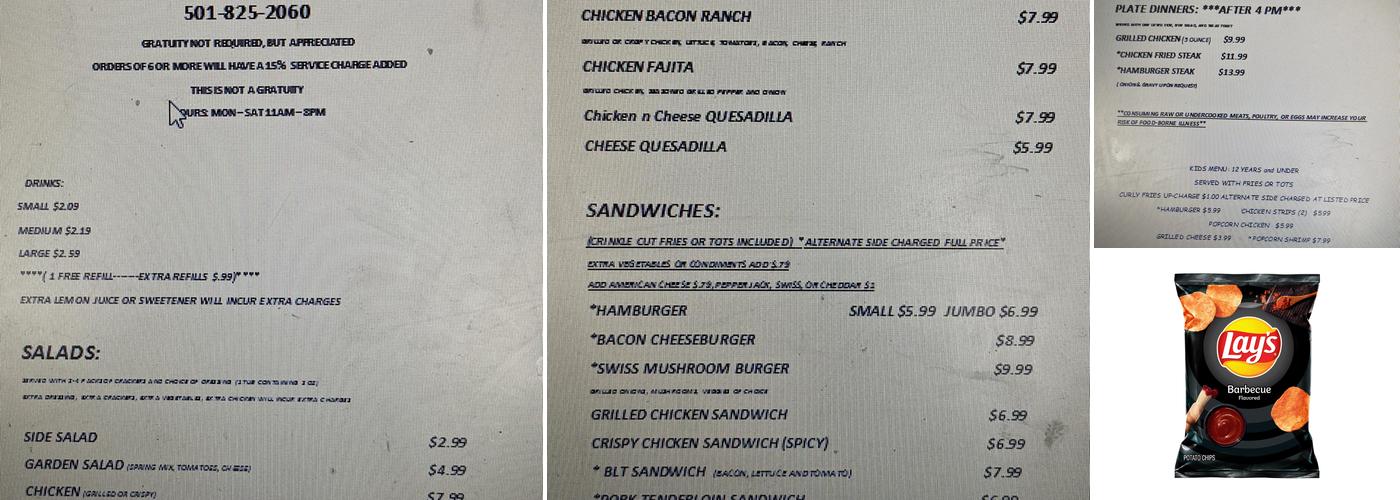 Subway Menu
