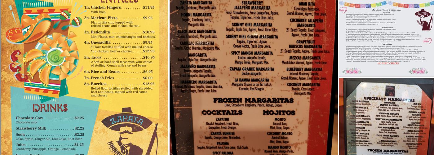 Zapata Menu