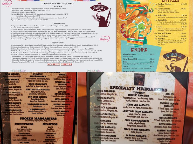 Zapata Menu