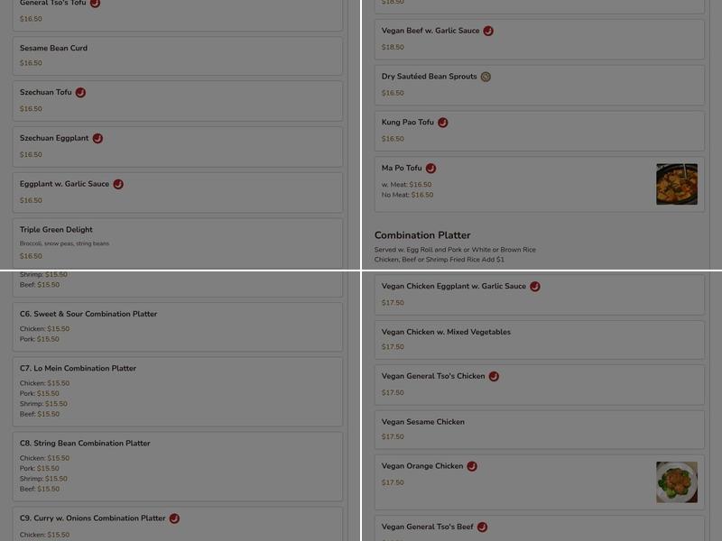 China Garden Menu