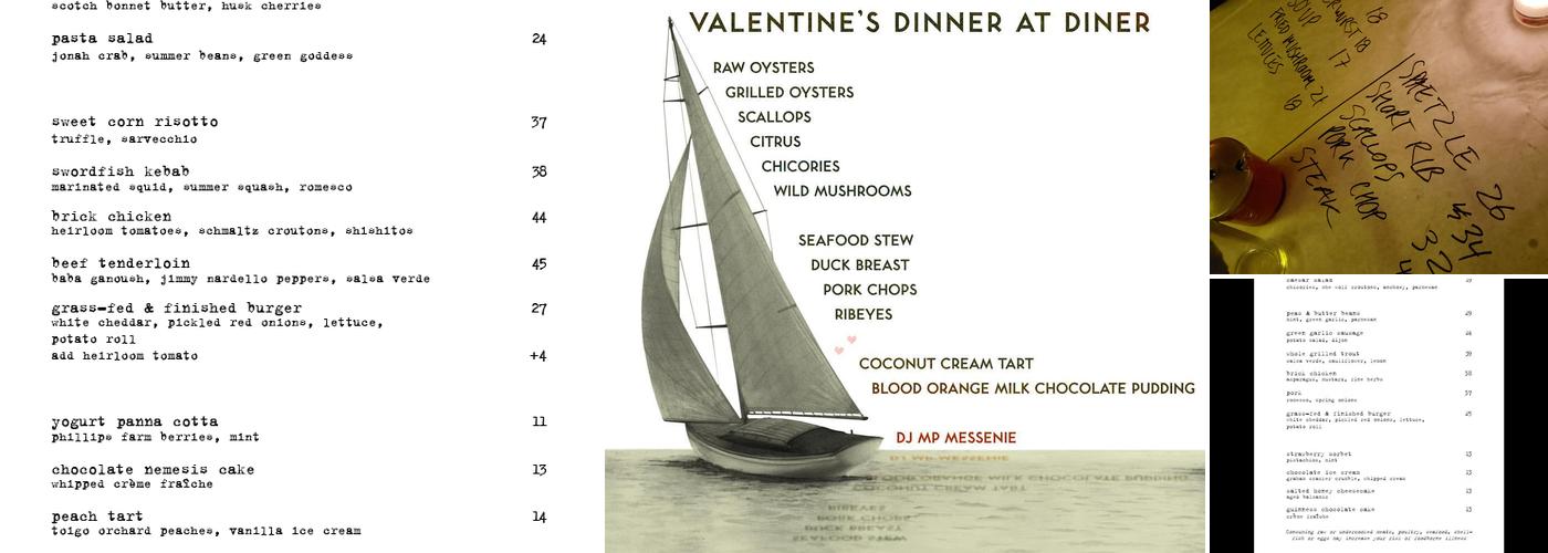 Diner Menu