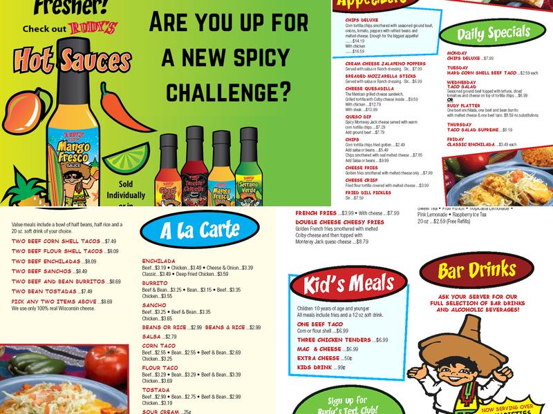 Rudy's Tacos, Eldridge Menu