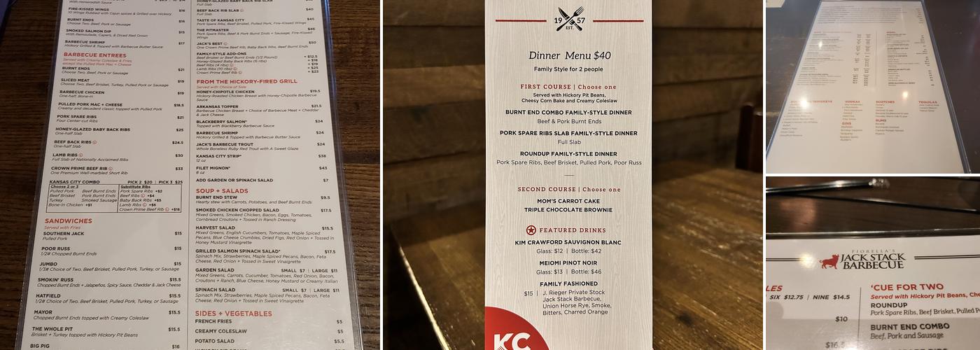 Jack Stack Barbecue - Lee's Summit Menu