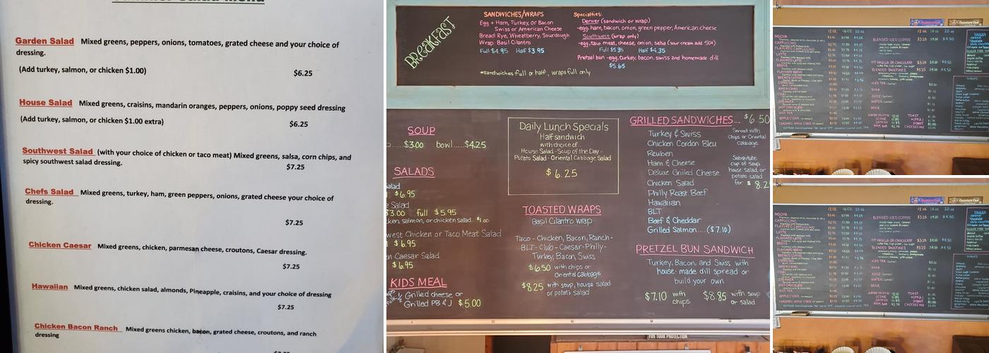 Java Jones Menu