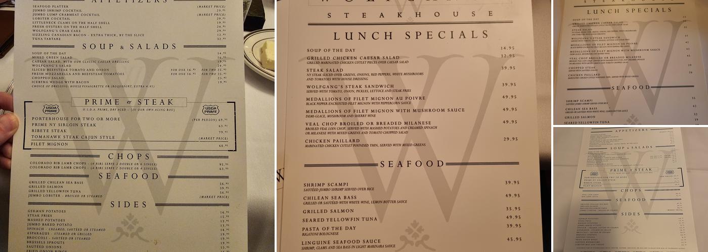 Wolfgang's Steakhouse Menu