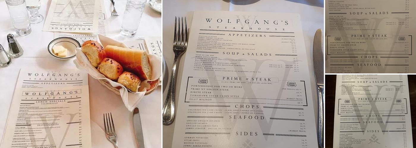 Wolfgang's Steakhouse Menu