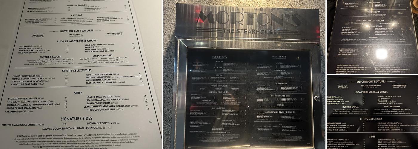 Morton's The Steakhouse Menu