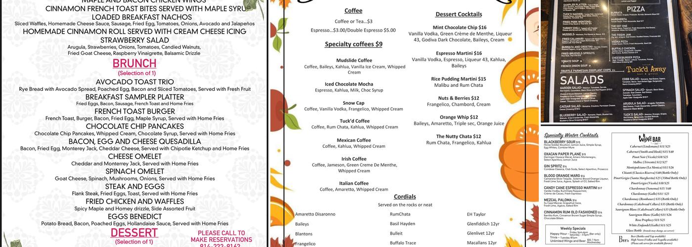 Tuck'd Away Bar and Grill Menu