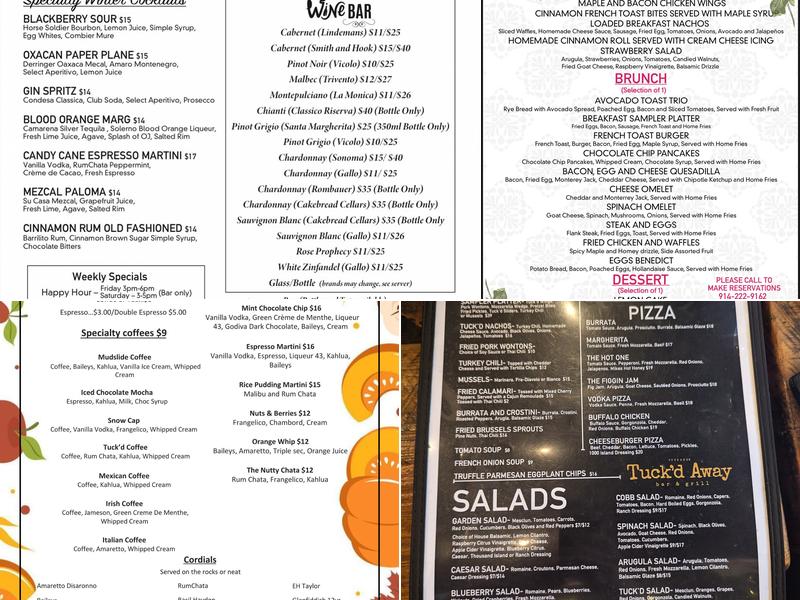 Tuck'd Away Bar and Grill Menu