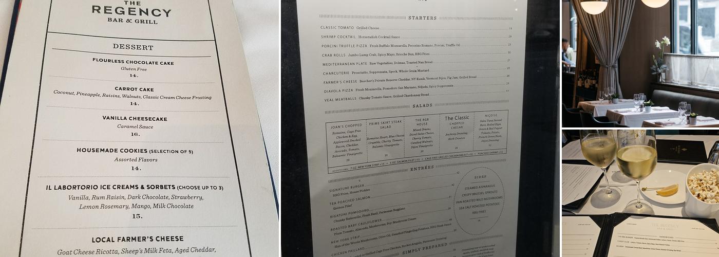 The Regency Bar & Grill Menu