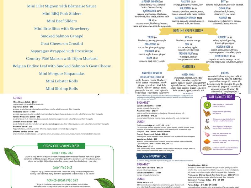 Meli-Melo Creperie and Catering Menu