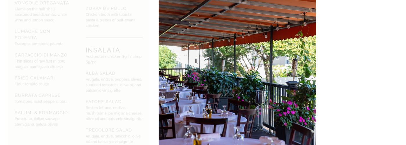 Alba's Restaurant Menu