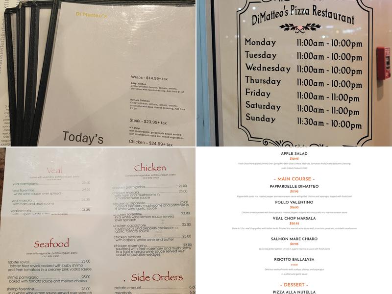Di Matteo's Pizza & Restaurant Menu