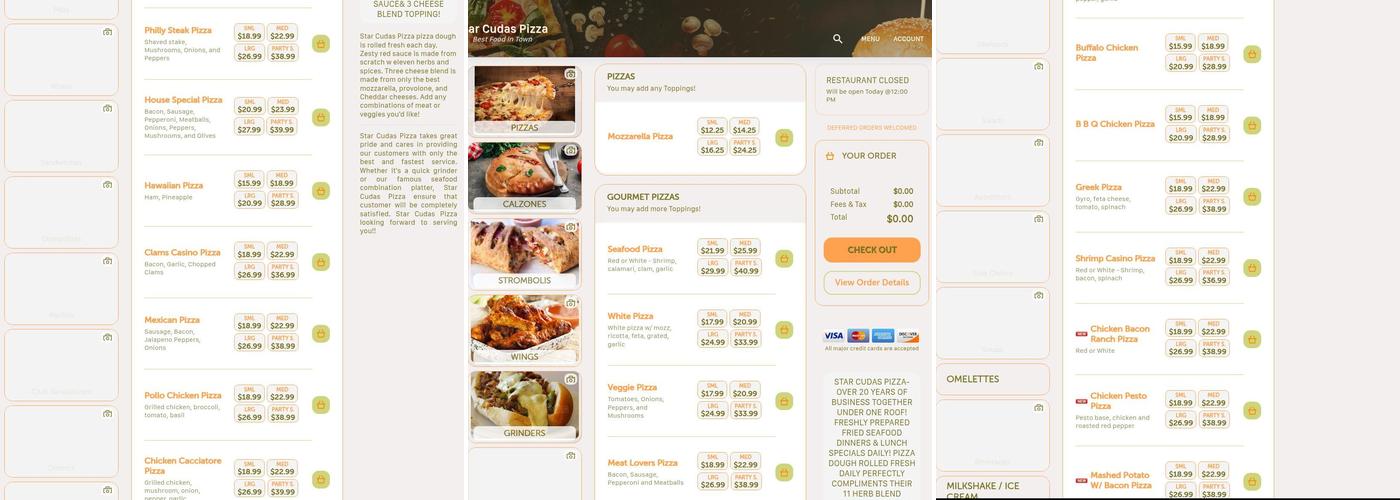 Star Pizza Restaurant Menu