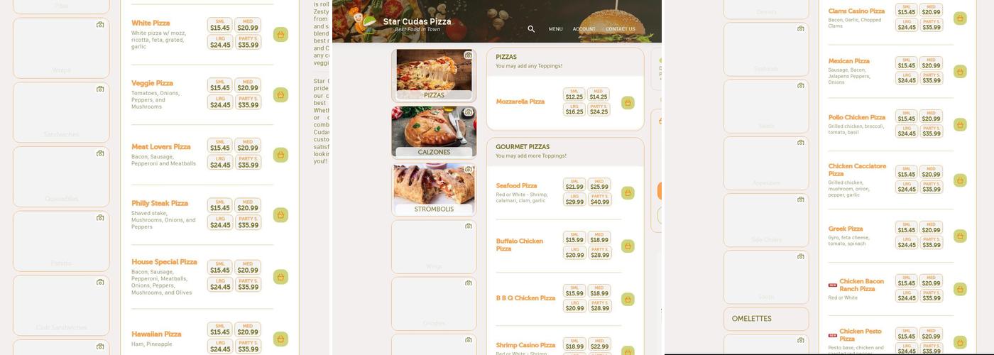 Star Pizza Restaurant Menu