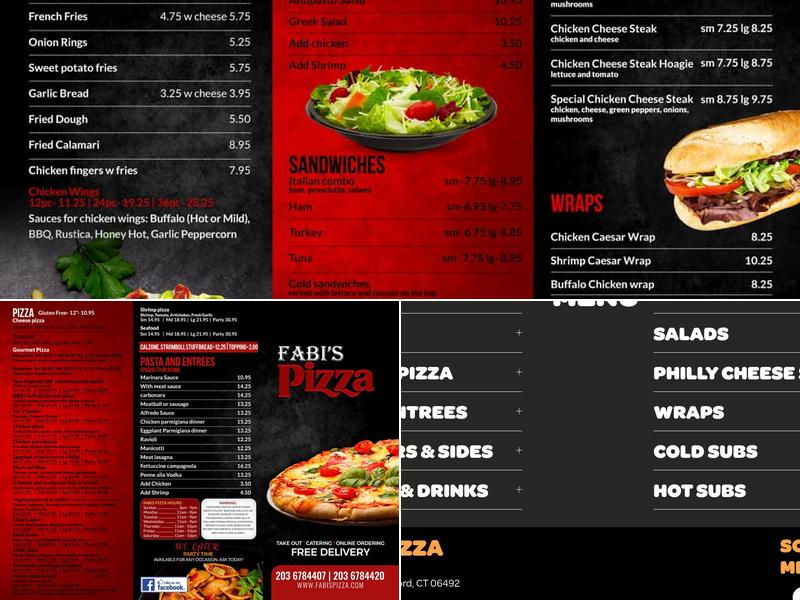 Fabis Pizza Menu