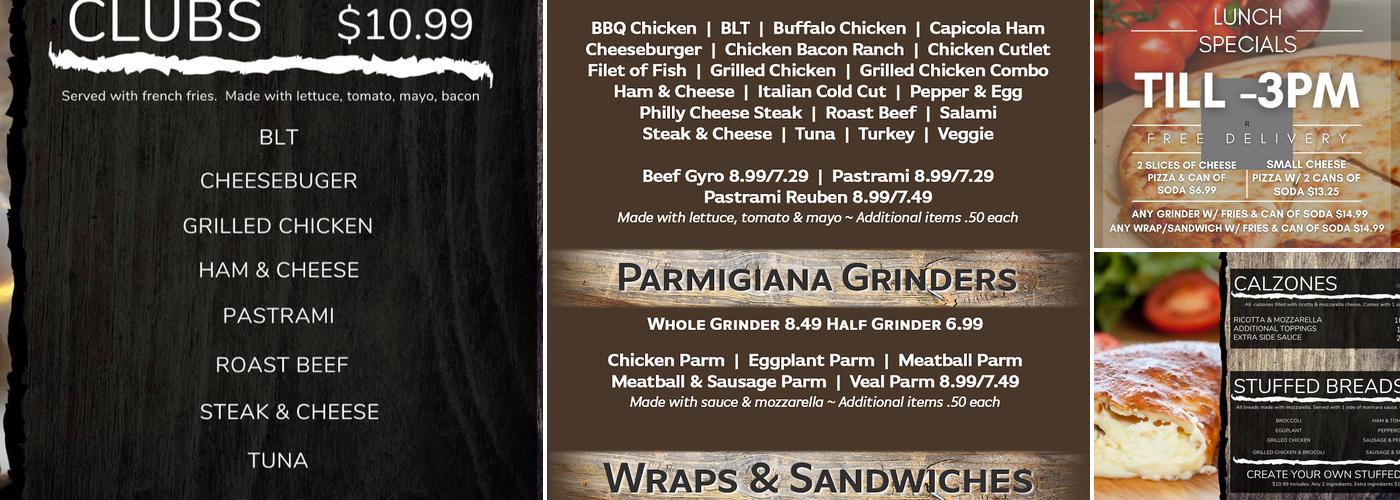 Paradise Pizza Menu