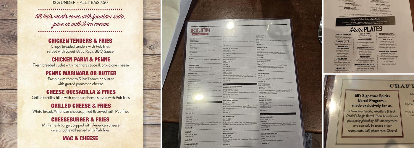 Eli's On Whitney Menu