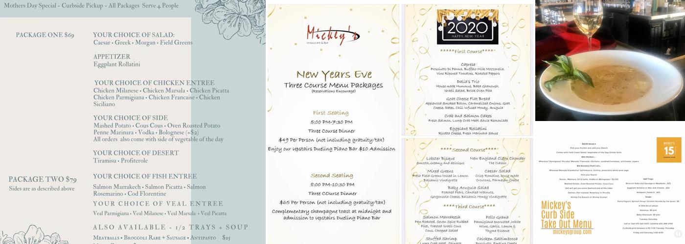 Mickey's Upstairs Dueling Piano Bar Menu