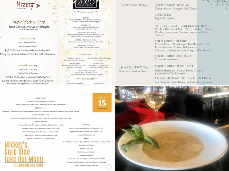 Mickey's Upstairs Dueling Piano Bar Menu