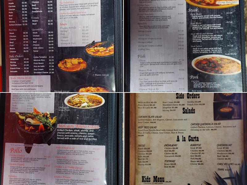 El Alteño Mexican Grill Menu