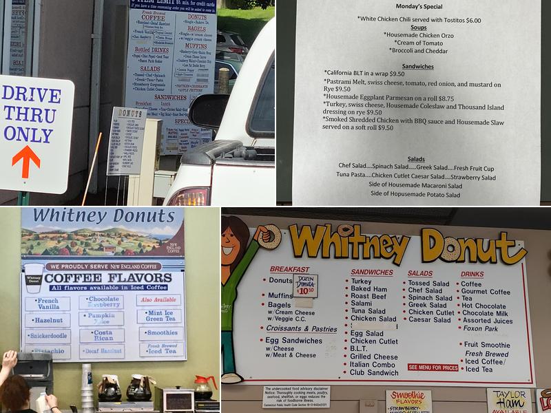 Whitney Donut And Sandwich Shop Menu