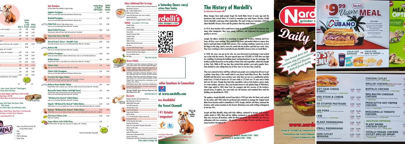 Nardelli's Grinder Shoppe Menu