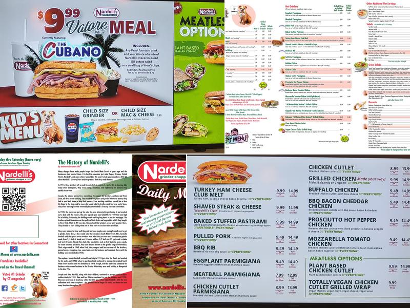 Nardelli's Grinder Shoppe Menu