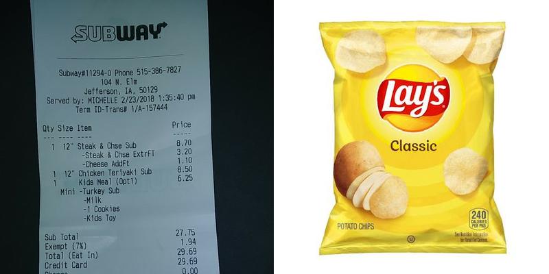 Subway Menu