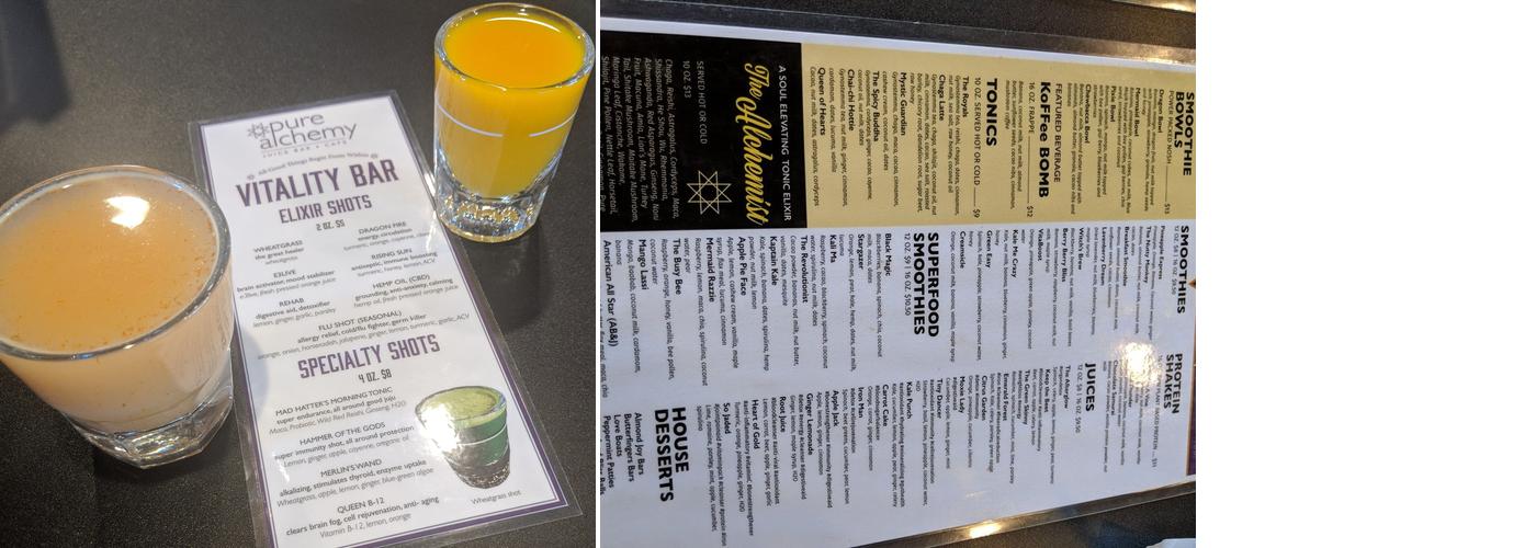 Pure Alchemy Café Menu
