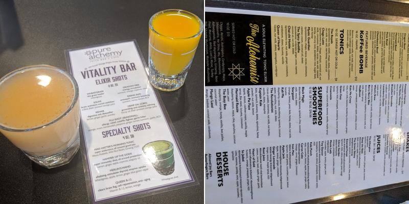 Pure Alchemy Café Menu