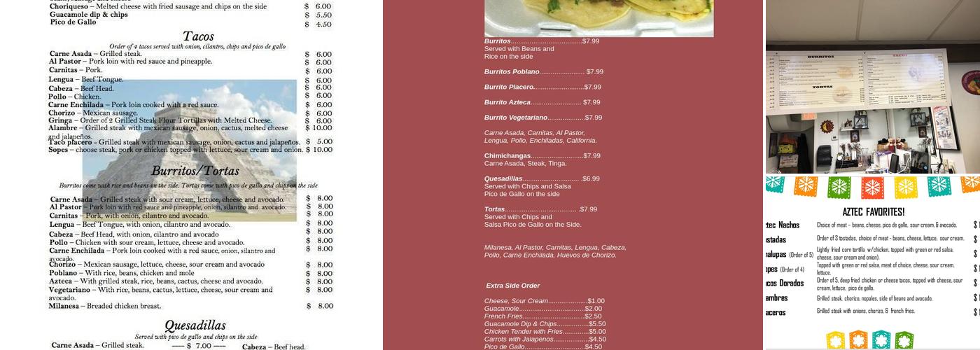 Aztec Grill & Grocery Menu