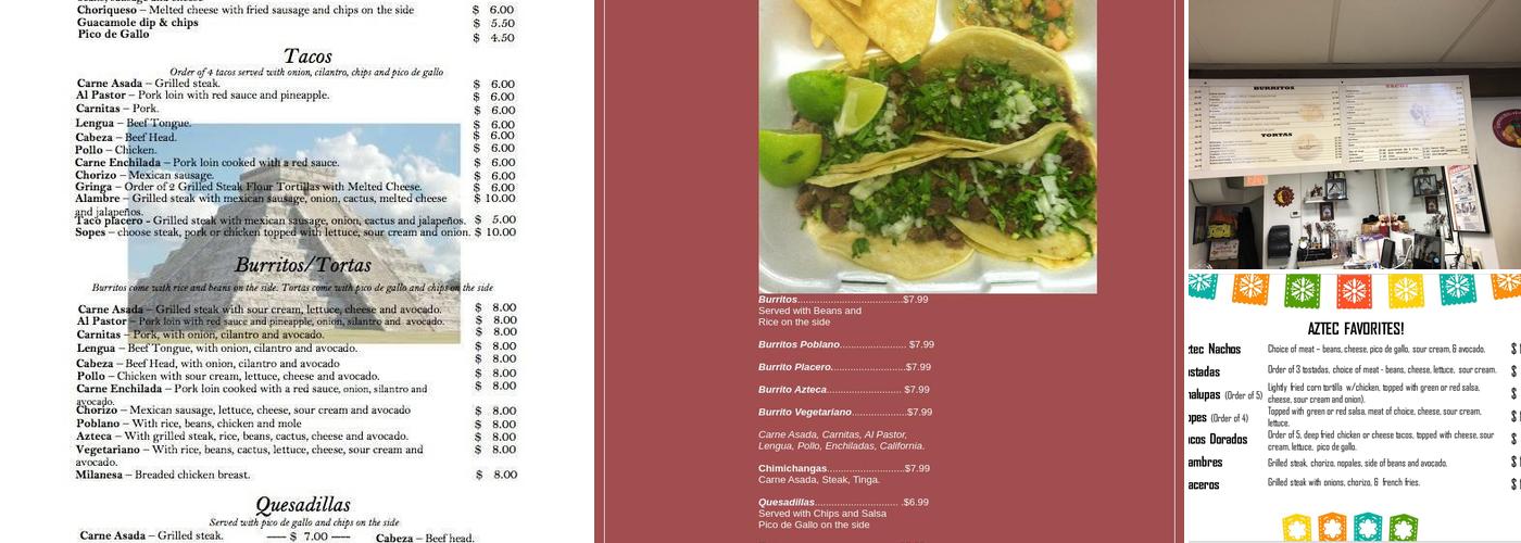 Aztec Grill & Grocery Menu