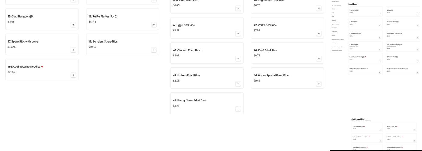 China Chef Menu