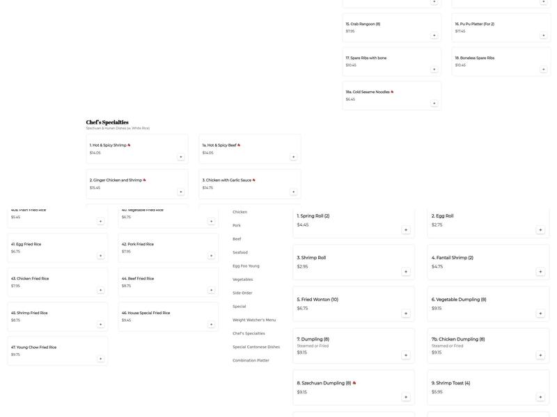 China Chef Menu