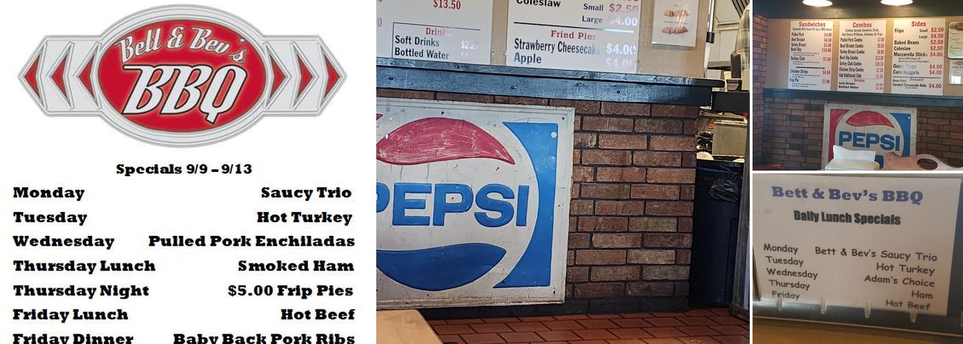 Bett & Bev's BBQ Menu