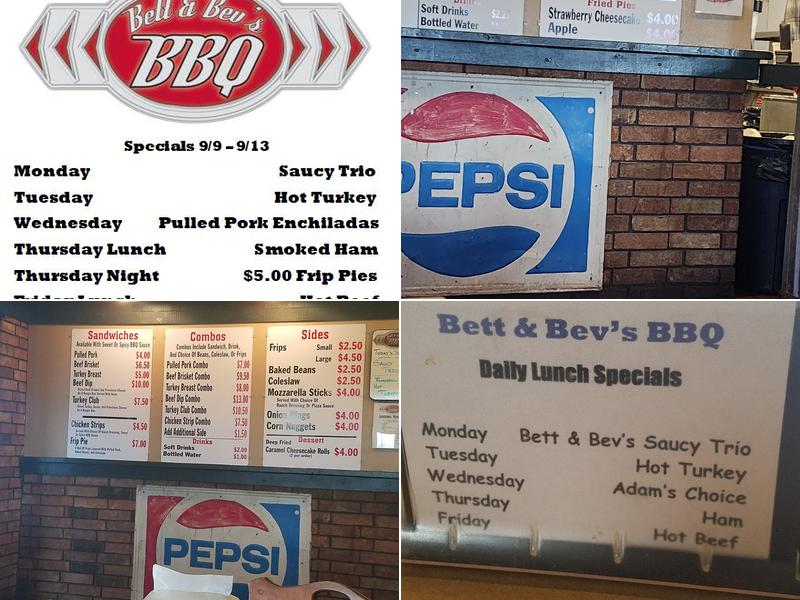 Bett & Bev's BBQ Menu