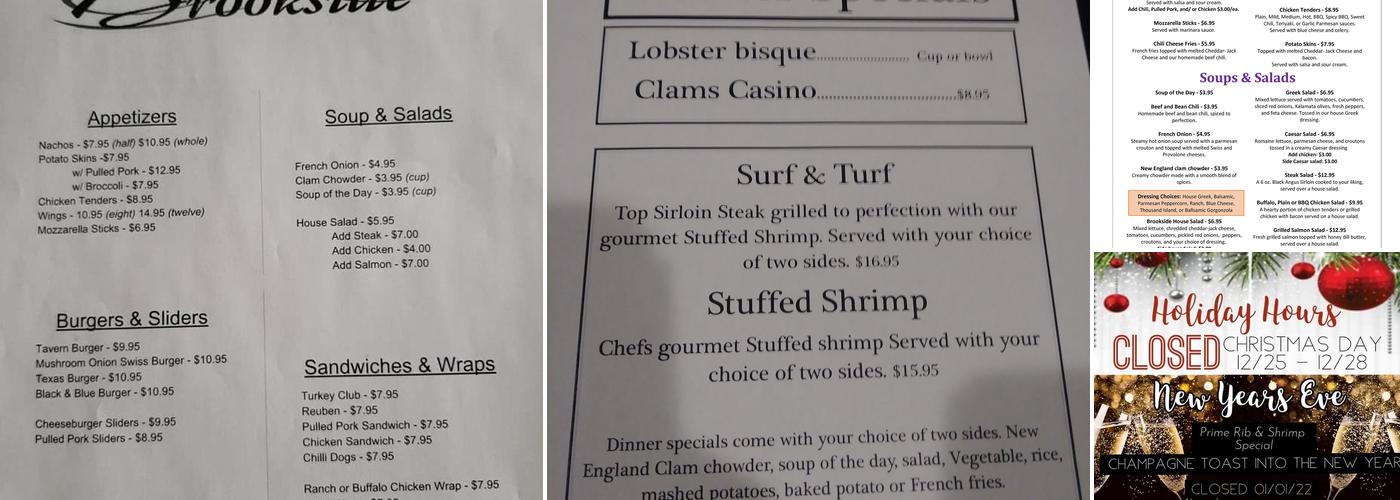 Brookside Bar & Grill Menu