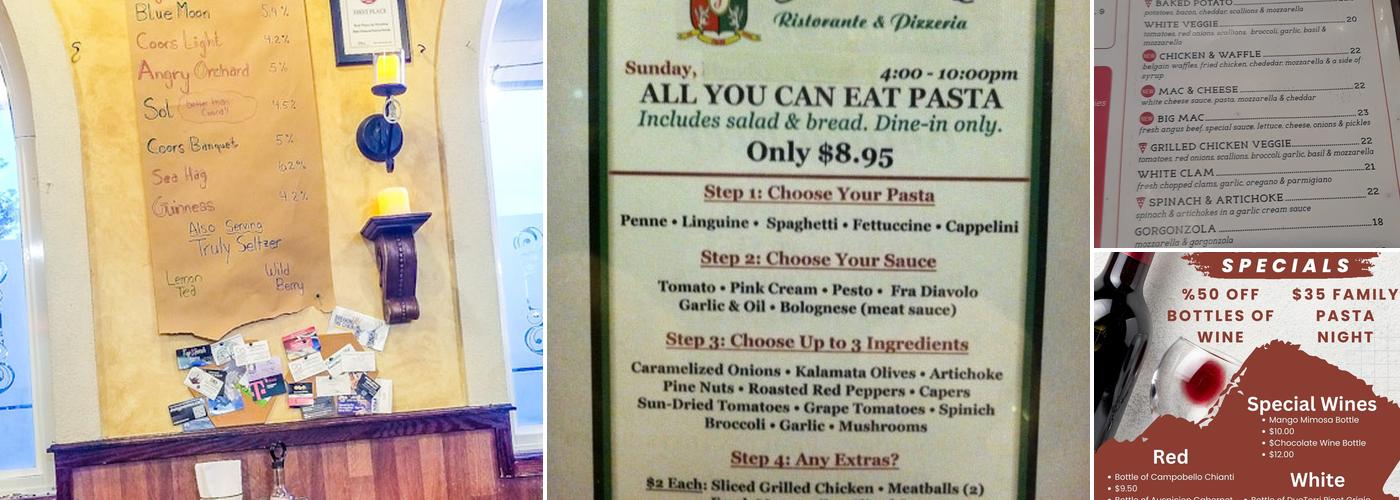 Illiano's Restaurant-Pizzeria of Meriden Menu