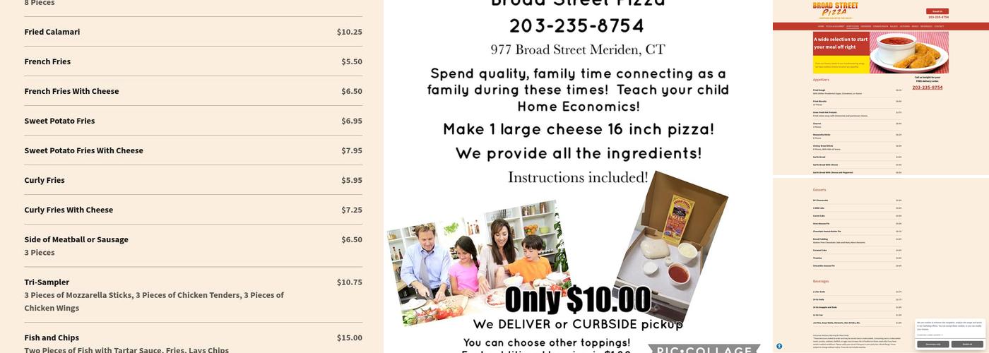 Broad Street Pizza Menu