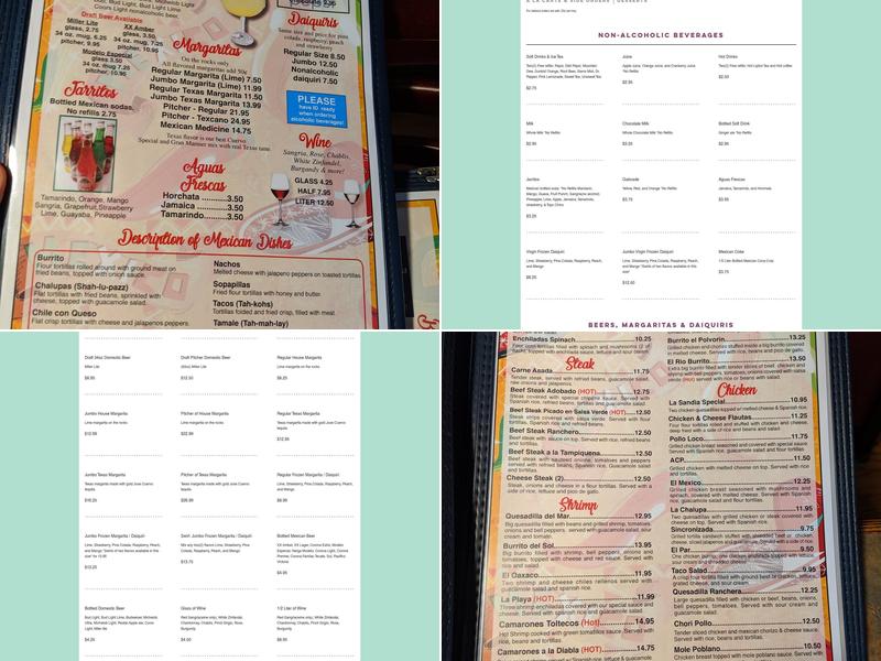 La Tolteca Mexican Restaurant Menu